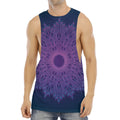 Purple Trippy Mandala Print Men's Muscle Tank Top