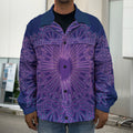 Purple Trippy Mandala Print Men's Shirt Jacket