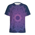 Purple Trippy Mandala Print Men's Athletic T-Shirt