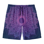 Purple Trippy Mandala Print Men's Swim Trunks