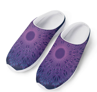 Purple Trippy Mandala Print Mesh Casual Shoes
