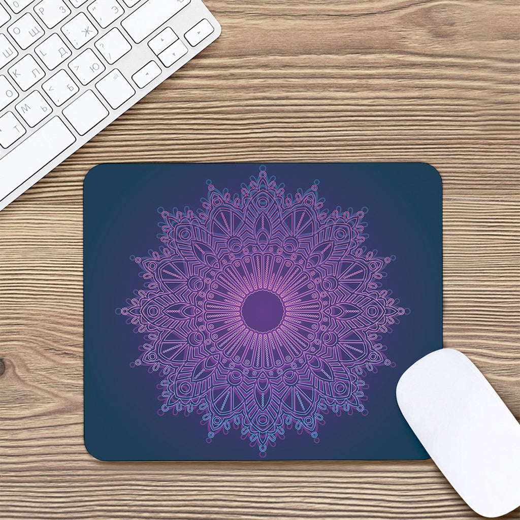 Purple Trippy Mandala Print Mouse Pad