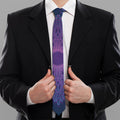 Purple Trippy Mandala Print Necktie