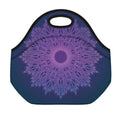 Purple Trippy Mandala Print Neoprene Lunch Bag