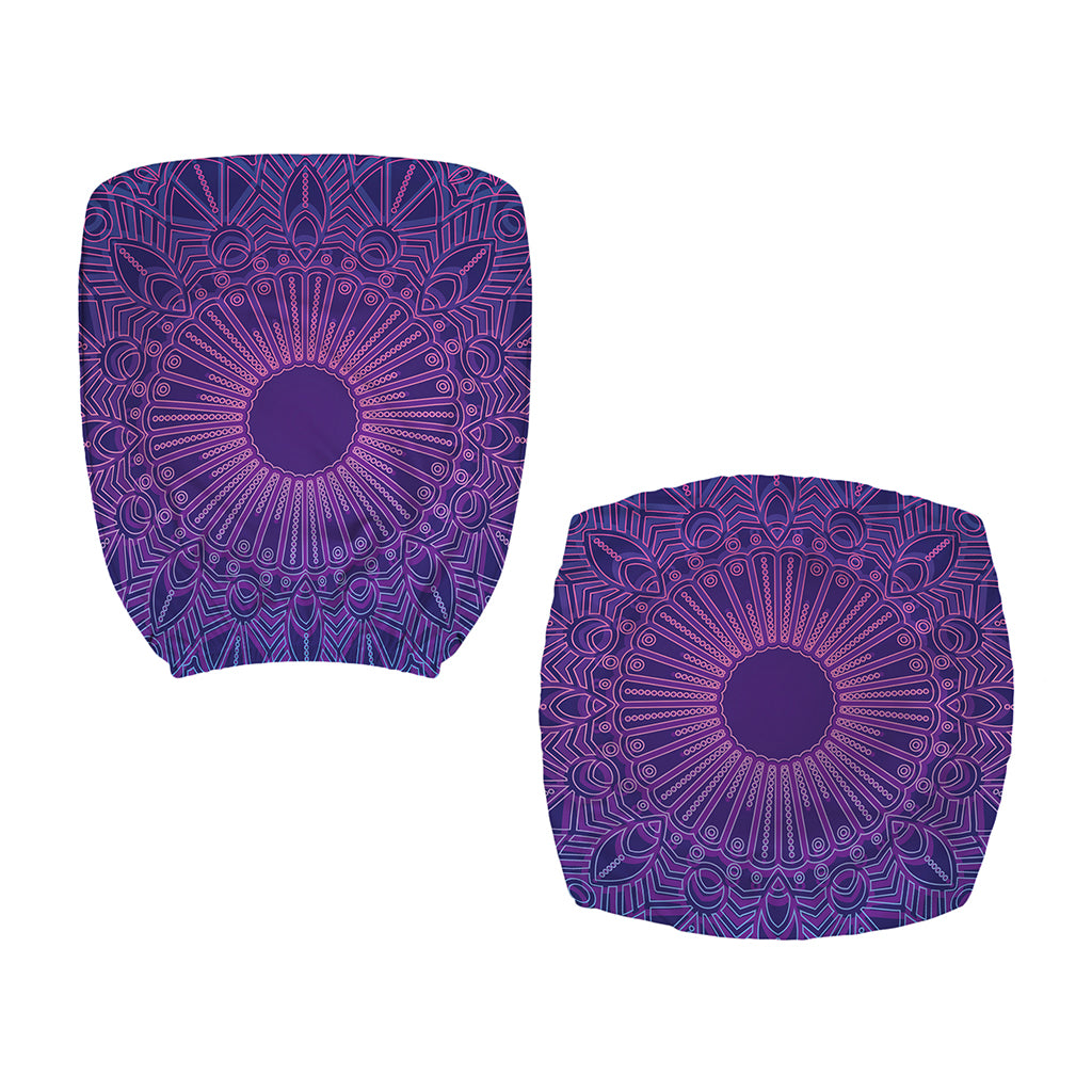 Purple Trippy Mandala Print Office Chair Cover