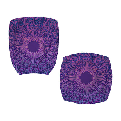 Purple Trippy Mandala Print Office Chair Cover