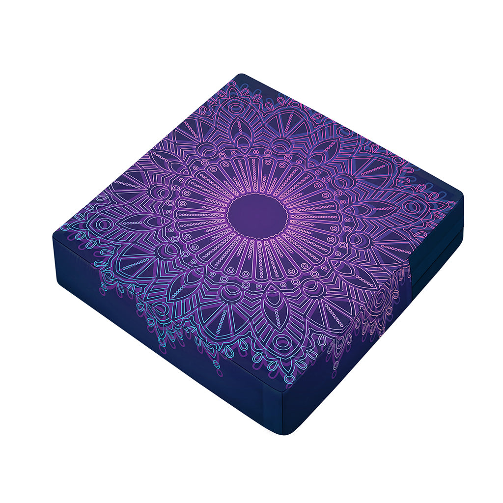 Purple Trippy Mandala Print Outdoor Seat Cushion Cover