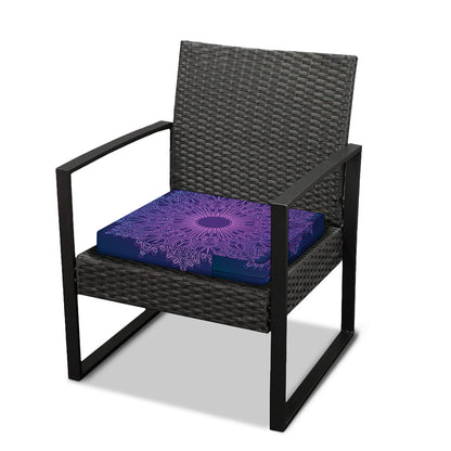 Purple Trippy Mandala Print Outdoor Seat Cushion Cover