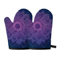 Purple Trippy Mandala Print Oven Mitts