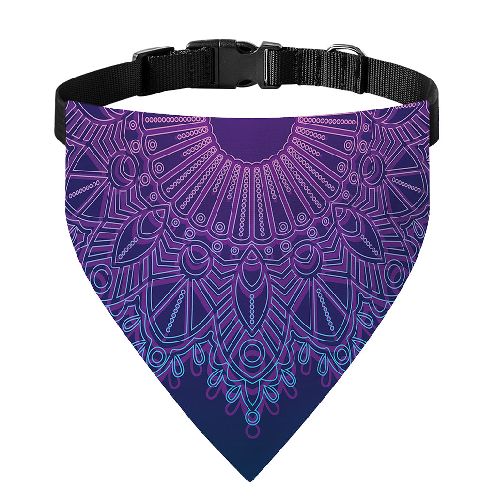 Purple Trippy Mandala Print Over The Collar Dog Bandana