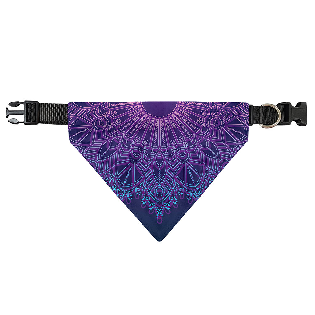 Purple Trippy Mandala Print Over The Collar Dog Bandana