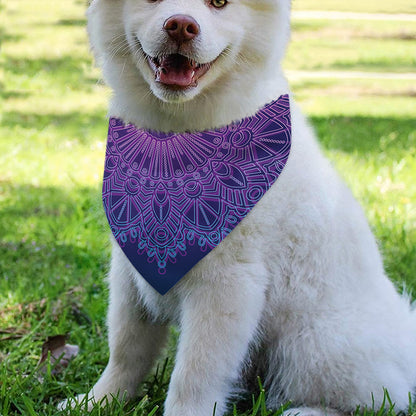 Purple Trippy Mandala Print Over The Collar Dog Bandana