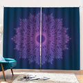 Purple Trippy Mandala Print Pencil Pleat Curtains