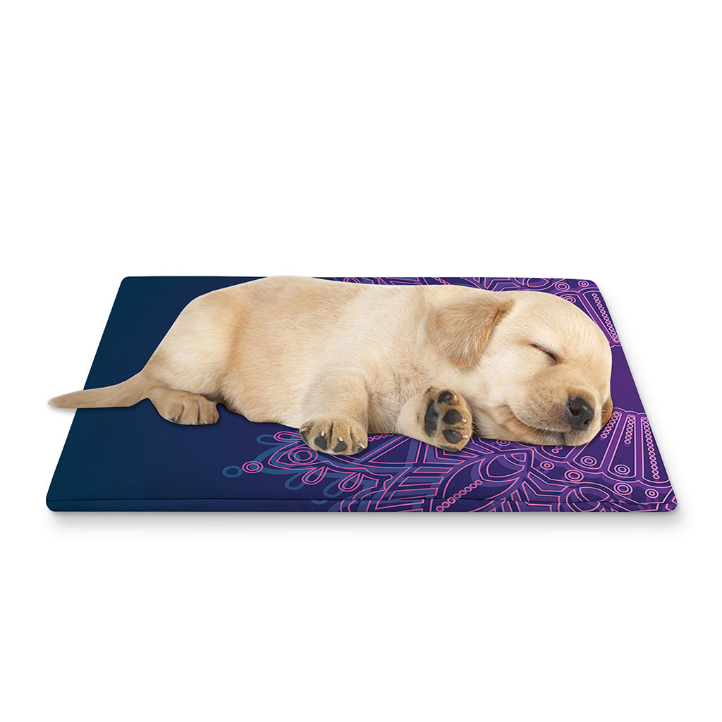 Purple Trippy Mandala Print Pet Cooling Mat Cover