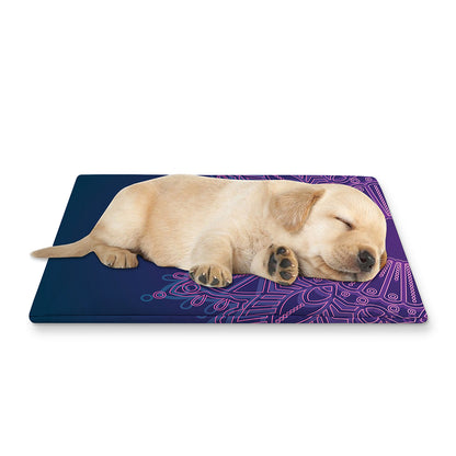 Purple Trippy Mandala Print Pet Cooling Mat Cover