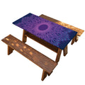 Purple Trippy Mandala Print Picnic Table Cover