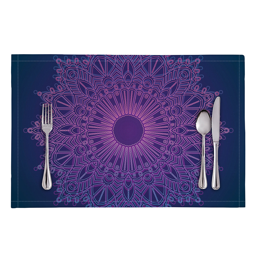 Purple Trippy Mandala Print Placemat