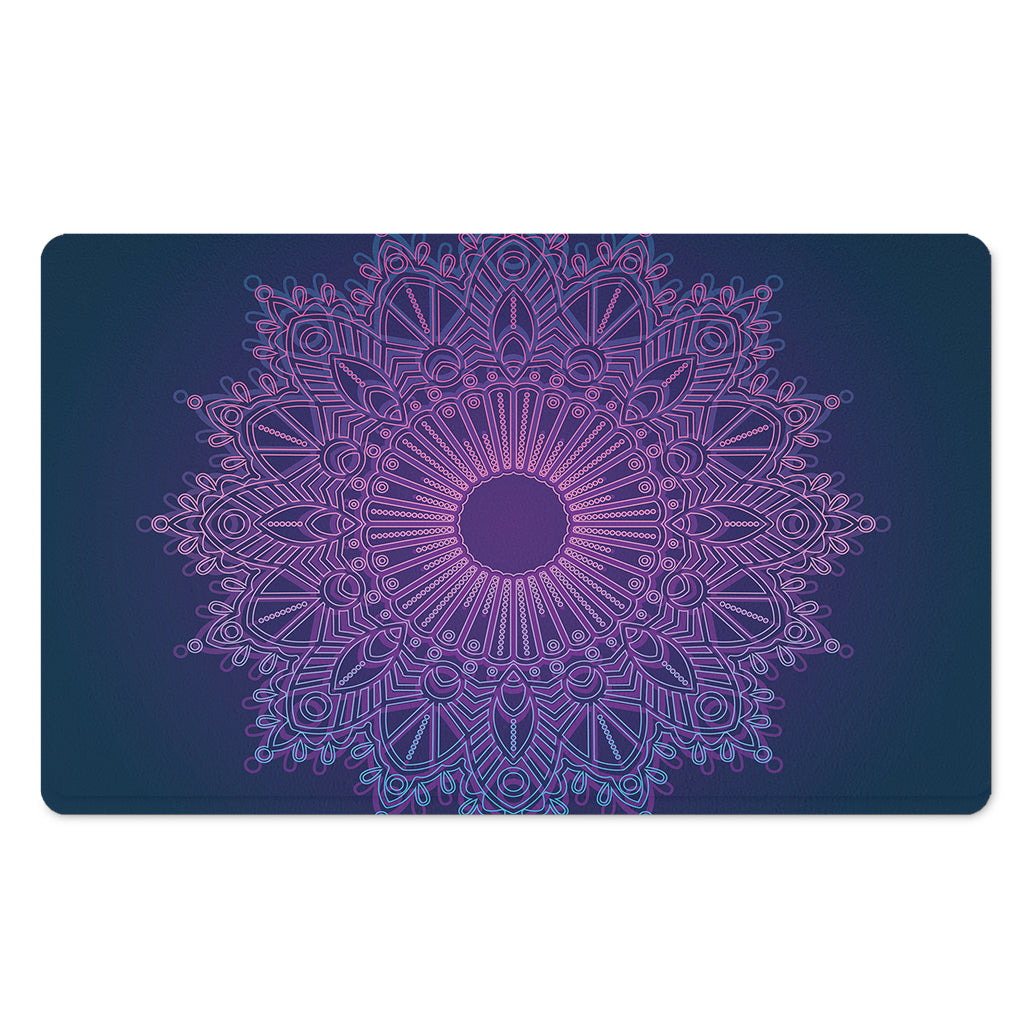 Purple Trippy Mandala Print Polyester Doormat