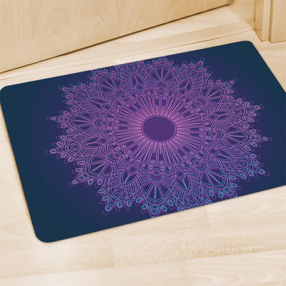 Purple Trippy Mandala Print Polyester Doormat