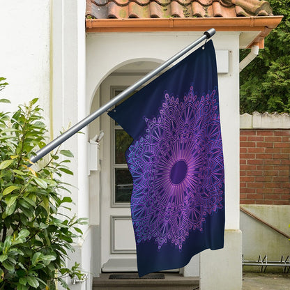 Purple Trippy Mandala Print Polyester Flag