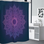 Purple Trippy Mandala Print Premium Shower Curtain