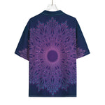 Purple Trippy Mandala Print Rayon Hawaiian Shirt