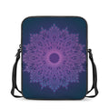 Purple Trippy Mandala Print Rectangular Crossbody Bag