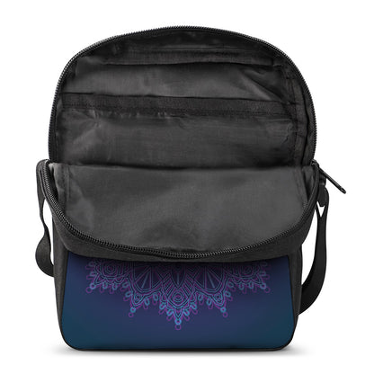 Purple Trippy Mandala Print Rectangular Crossbody Bag