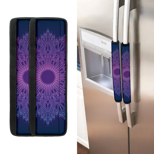 Purple Trippy Mandala Print Refrigerator Handle Covers
