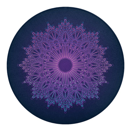 Purple Trippy Mandala Print Round Blanket