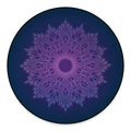 Purple Trippy Mandala Print Round Floor Mat