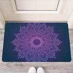 Purple Trippy Mandala Print Rubber Doormat