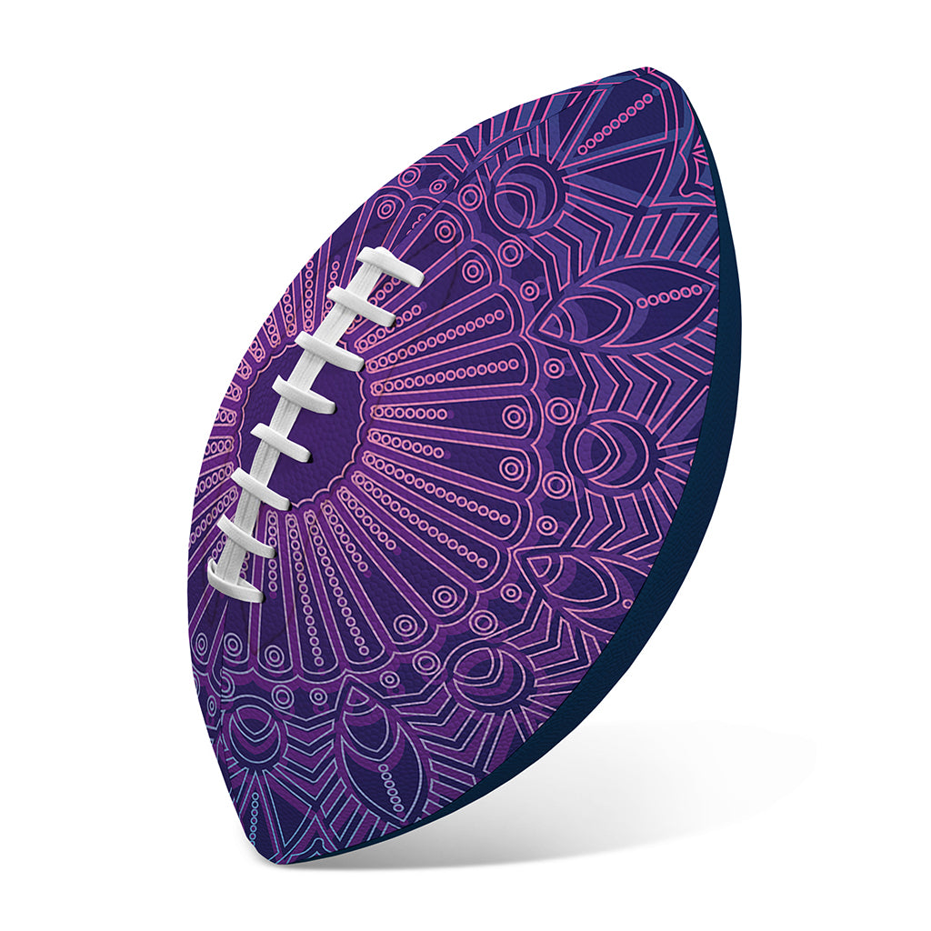 Purple Trippy Mandala Print Rugby Ball