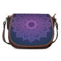 Purple Trippy Mandala Print Saddle Bag