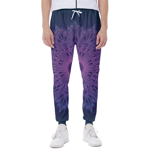 Purple Trippy Mandala Print Scuba Joggers