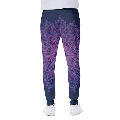 Purple Trippy Mandala Print Scuba Joggers