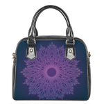 Purple Trippy Mandala Print Shoulder Handbag