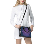 Purple Trippy Mandala Print Shoulder Handbag