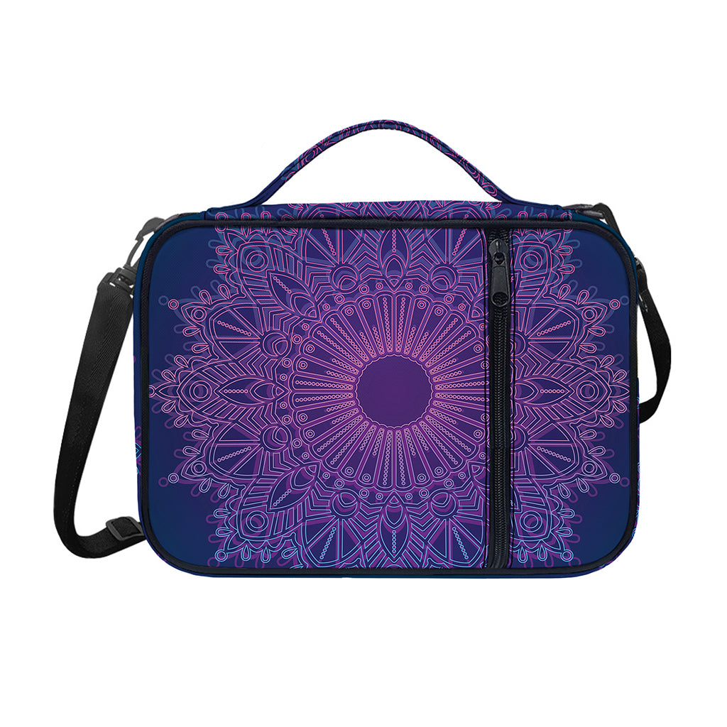 Purple Trippy Mandala Print Shoulder Strap Bible Bag