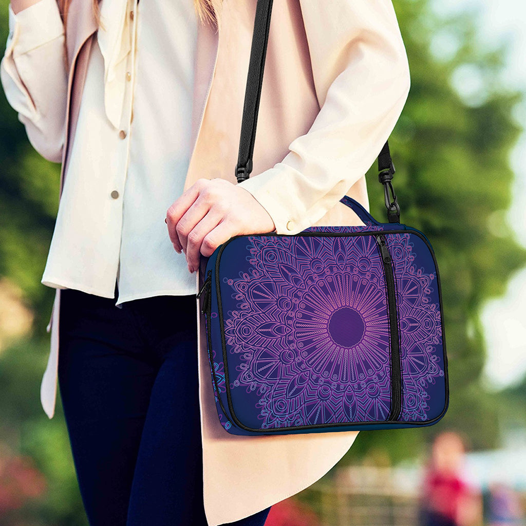 Purple Trippy Mandala Print Shoulder Strap Bible Bag