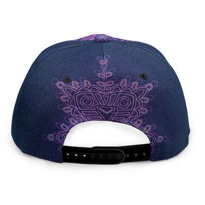 Purple Trippy Mandala Print Snapback Cap