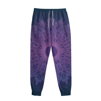 Purple Trippy Mandala Print Sweatpants