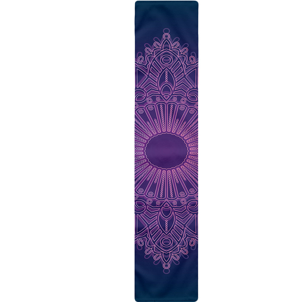 Purple Trippy Mandala Print Table Runner