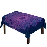 Purple Trippy Mandala Print Tablecloth