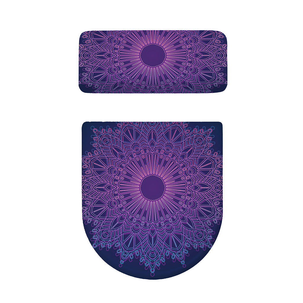 Purple Trippy Mandala Print Toilet Lid And Tank Cover Set