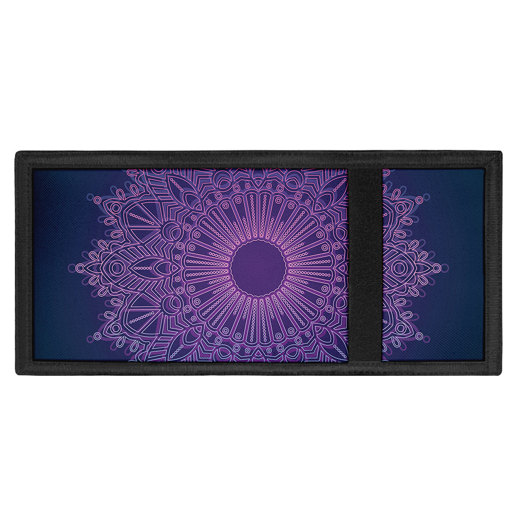 Purple Trippy Mandala Print Trifold Wallet