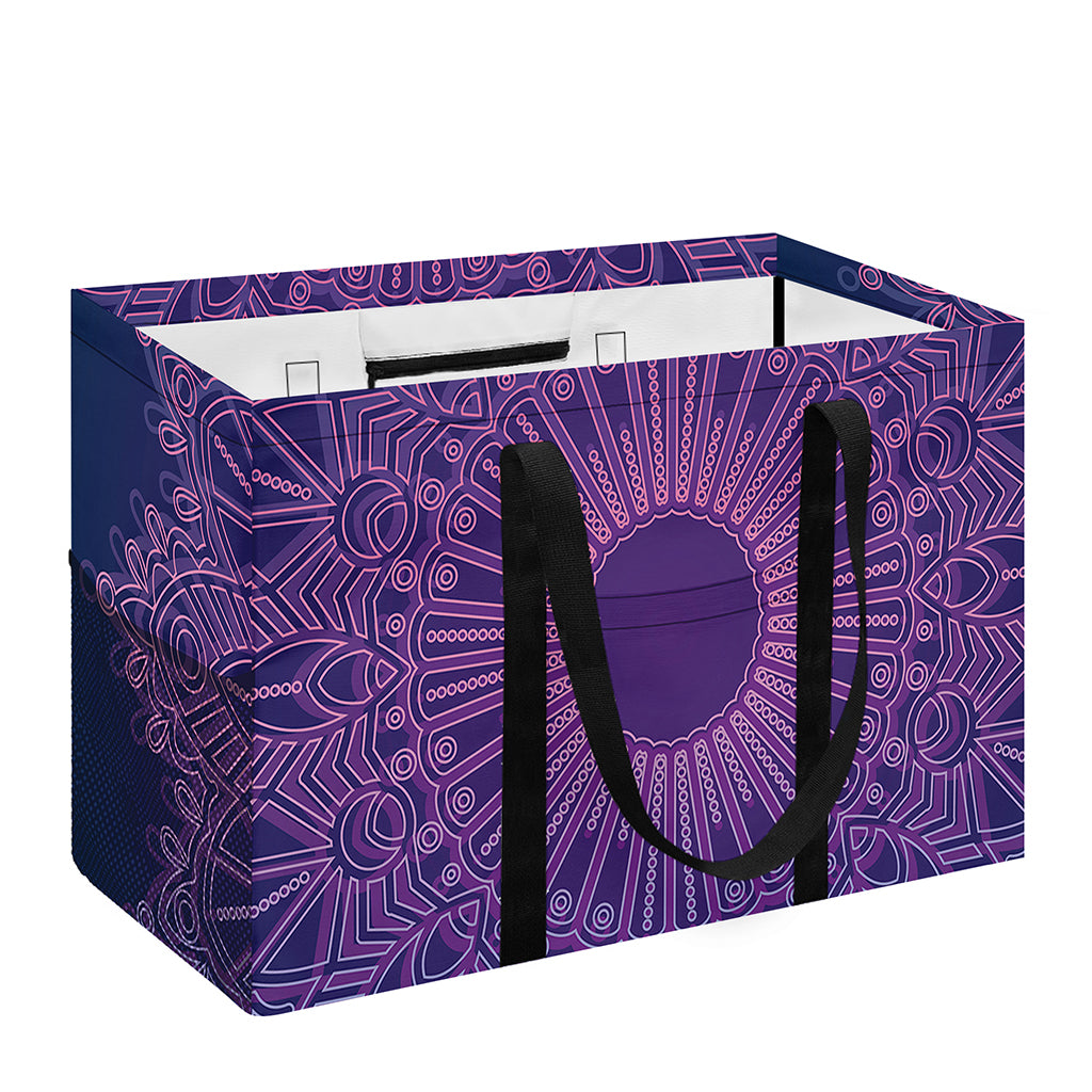 Purple Trippy Mandala Print Utility Tote Bag
