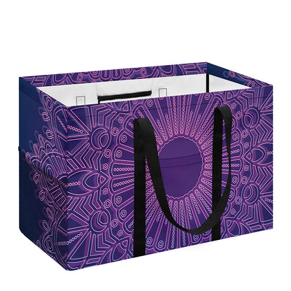 Purple Trippy Mandala Print Utility Tote Bag
