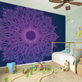 Purple Trippy Mandala Print Wall Sticker