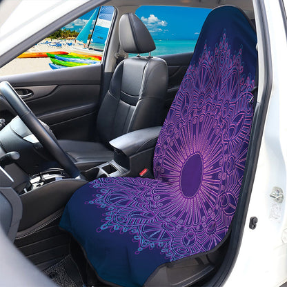 Purple Trippy Mandala Print Waterproof Car Seat Cover